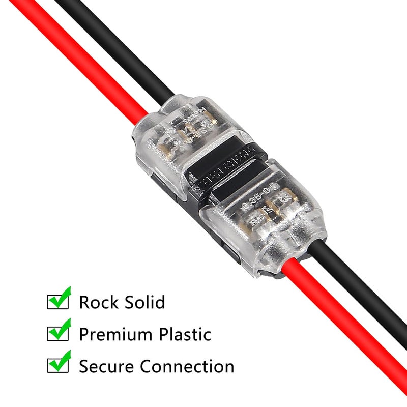 Meimom 10PCS Low Voltage Wire Connectors, 2 Pin 2 Way Universal Compact Wire I Shape Terminals, Toolless Wire Connectors, 2 Way Automotive Quick Splice Wire Wiring Connector for AWG 20-24 - Image 5
